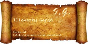 Illovszky Gergő névjegykártya